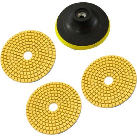 3 Pièces Tampon de Polissage Diamanté 2000 Grains pour Carrelage et Pierre avec Support Adhésif et Tampon de Fixation pour Polissage à Sec et Humide Couleur Couleur Aléatoire (1/5)