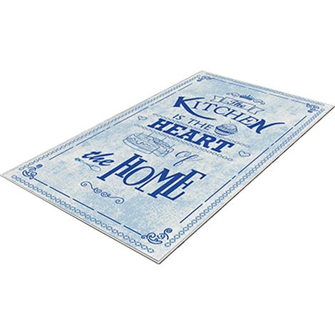 Alfombra de poliester estampada 100 x 150cm modelo HeartOfTheHome azul (1/5)
