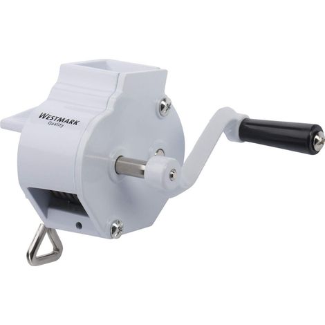 Westmark Taglia-fagiolini longitudinale con ampia apertura e supporto a morsetto da tavolo, Lame in Acciaio inox/Base in Acciaio, Bianco, 11862260