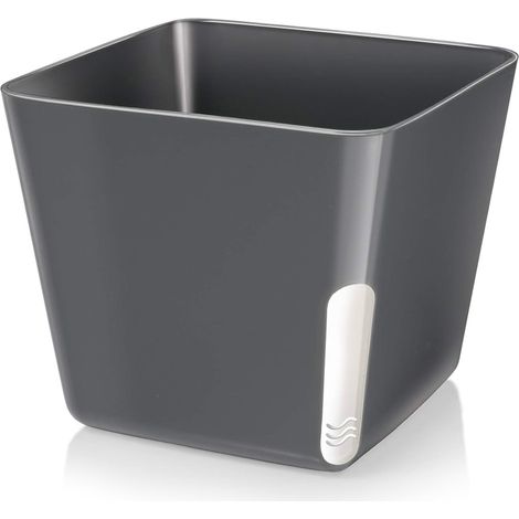 Vaso Per Piante Quadrato Metallo Nero 13x11cm (1/5)