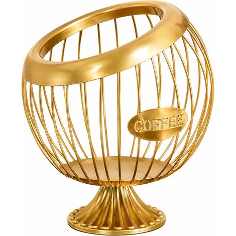 Panier de rangement à ouverture oblique, en fer, porte-fruits et sucre créatif, Home Gold (style surélevé) (1/2)