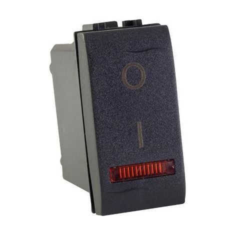 INTERRUTTORE BIPOLARE LUMINOSO LIVING """PLUS""" MAURER 16AX GRIGIO