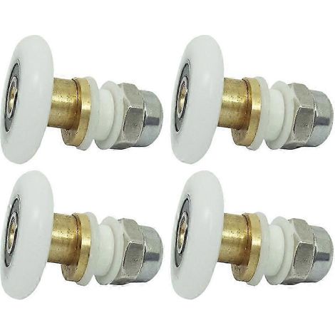 Pièces détachées pour porte de douche en verre : roulettes de porte de salle de bain (4 pièces), robustes et coulissantes. (1/5)