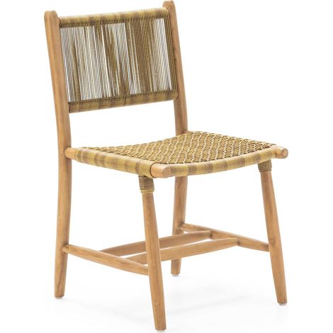 Silla 50X62X87 Madera Teca/Trenzado Sintetico (1/4)