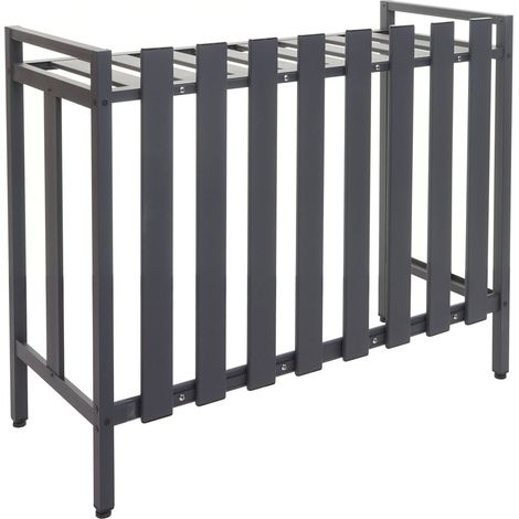 [NEUWERTIG] Verkleidung für Klimaanlage/Wärmepumpe HHG-398, Abdeckung Schutzgitter Pflanzenregal, Metall 80x90x39cm grau