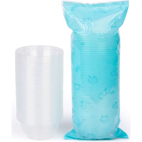 Bol en plastique jetable, 50 pièces, paquet individuel