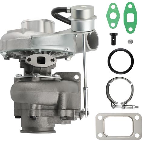 T3 T04E upgraded Universal Turbo v-band Flange A/R.63 Oil Cooling with clamp (1/5)
