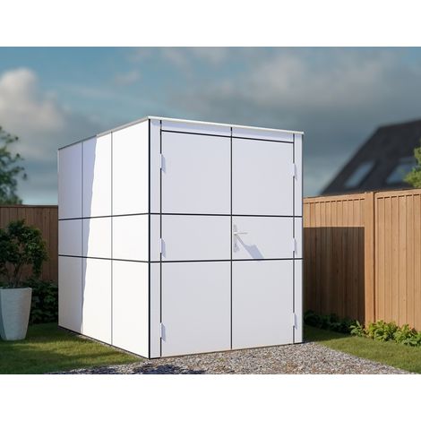 Abri vélos Bertilo HPL blanc 3,16m² (1/5)