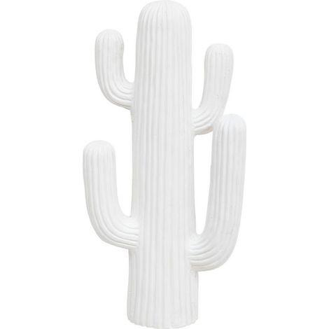 Atmosphera – Cactus artificiel 4 branches blanc 57cm – Design strié moderne – Usage intérieur/extérieur – Oxyde de magnésium