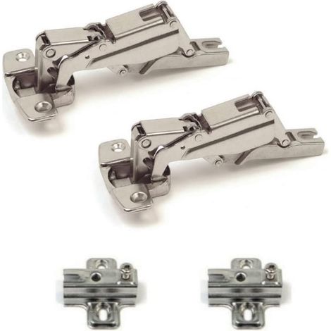 2x Charnières de Meuble Égouttoir, Porte Ouverture à 180° Boitier 35 mm, Embases Incluses (Vrai 165°) - EVOTRADE (1/2)