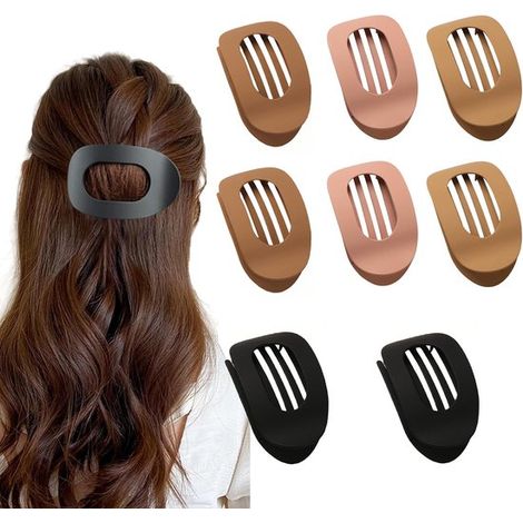 Lot de 8 pinces à cheveux plates – Mat – Confortables – Accessoire femme – Griffes plates (1/5)