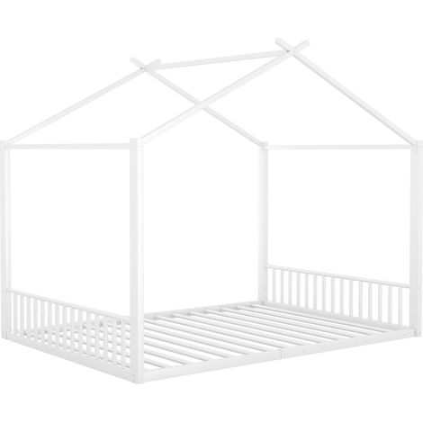 Letto cabina per bambini 140 x 200 cm in metallo bianco, senza materasso (1/5)
