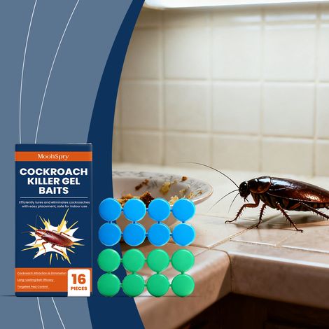 Kakerlakenköder für den täglichen Gebrauch im Haushalt, in Küche und Wohnzimmer, praktisches Insektenabwehrmittel und -tötend – 16 Kakerlakenköder + 16 Klebstoffstücke -- DTEKGAZ (1/5)
