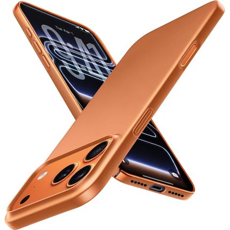 Ultra Fine Coque pour iPhone 18 Pro/iPhone 17 Pro, [Toucher velouté] Anti-Empreintes Anti-Rayures Étui Housse Mince Minimaliste Coque de Protection (Orange) (1/5)