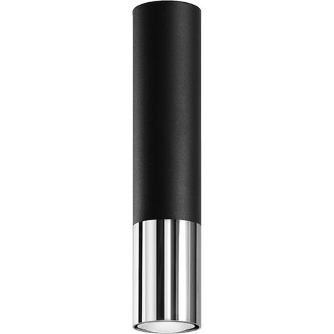 Lámparas de techo Loopez negro/cromo acero 1xGU10 6cm Sollux (1/2)