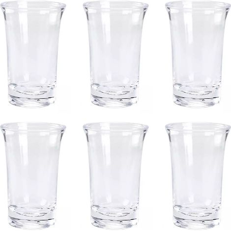 Verre A Shot En Acrylique - Base Lourde Anti-Renversement - Pour Whisky Tequila Cocktail Soiree Bar Et Pique-Nique - Lot De 6 Pieces (1/5)