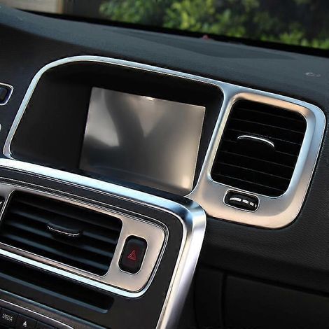 Garniture décorative de cadre de navigation pour console centrale Volvo S60 V60 2011-17, moulures intérieures en acier inoxydable (1/4)