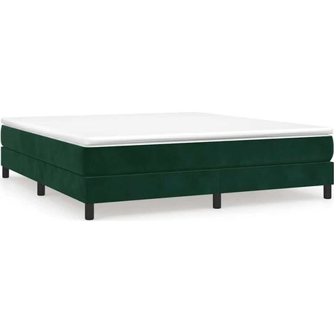 Maison Exclusive - Struttura Letto a Rete a Molle Verde Scuro 180x200 cm in Velluto