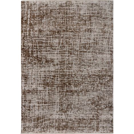 Tapis taupe relief 3d à poil court doux - 170 x 120 cm (1/5)