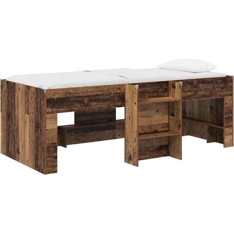 Maison Exclusive - Cadre de Lit Élevé pour Enfants 2 pcs Bois ancien 90 x 190 cm