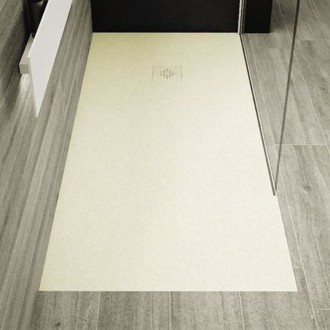 Plato de ducha pizarra PURE crema  70x90 cm rejilla color