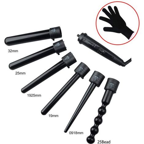 Coffret de bâtons pour cheveux bouclés avec 6 seaux interchangeables et gants (1/4)
