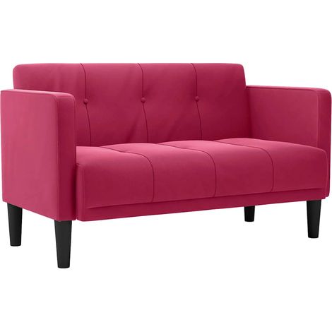 Divano  Sofa Divanetto Rosso Vino 111 cm in Velluto (1/5)
