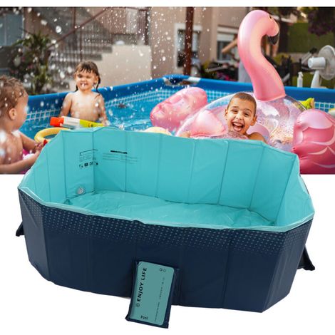 Piscine pliable Oversize pour famille et animaux - PVC durable 1.6m / 5.25ft, sans gonflage, transport facile
