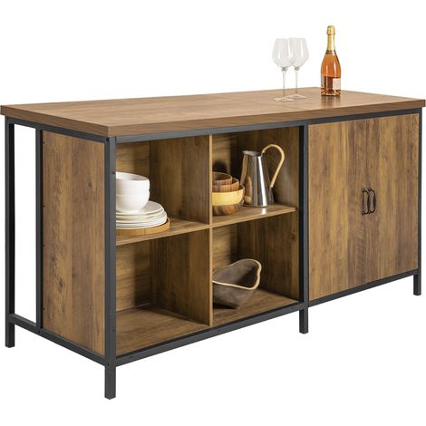 Aparador de Comedor con 2 Puertas y 4 Compartimentos cúbicos 170 x 60 x 89 cm KNL01-F SoBuy ES (1/5)