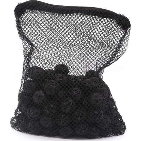 100 billes biochimiques de 16 mm pour filtration interne en mousse, avec sac en filet, pour aquarium et bassin. (1/5)