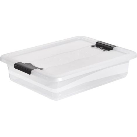 Boîte de Rangement avec Couvercle et Système de Fermeture Coulissante Natural transparent