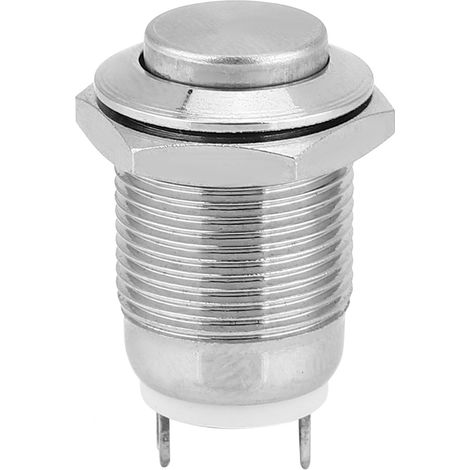 5 pièces interrupteur poussoir en acier inox 1 normalement ouvert 2 broches étanche rappel auto fournitures électroniques (haute saillie) (1/5)