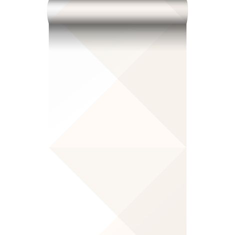 papier peint gros triangles beige crème clair et blanc mat  - Origin Wallcoverings (1/5)
