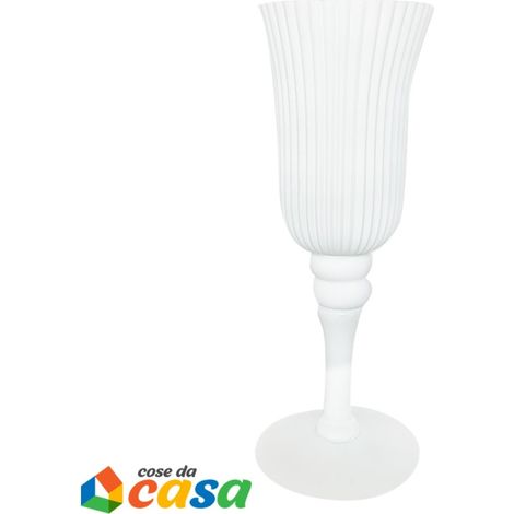 Calice portacandela in vetro bianco lanterna da decorazioni idea regalo per natale (1/5)