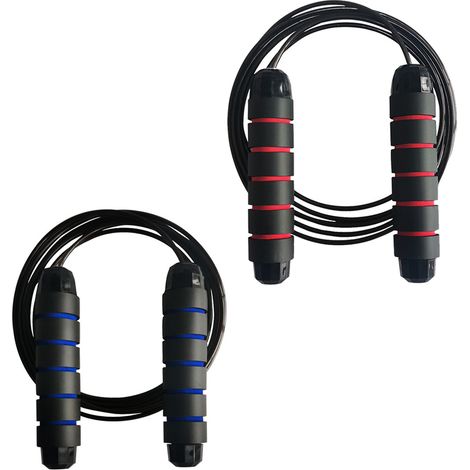 2 morceaux de câble en acier recouvert de caoutchouc résistant à l'usure, supportant une charge, corde à sauter à double roulement (1/5)