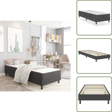 The Living Store Estructura de cama Box Spring sin colchón tela gris 100x200 cm - Estructura de cama