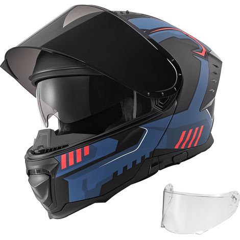 VEVOR Casco Modular de Moto Talla L, Casco de Motocicleta Modular con Visera Doble, Carcasa de ABS, Ligero y Cómodo para Adultos, para Motocross y Motociclismo Urbano, Homologado por DOT y ECE (1/5)