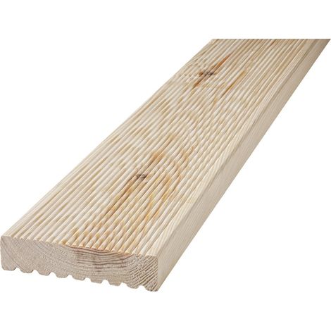 Terrassendiele Kiefer Standard Natur 2000 x 120 x 28 mm grob/fein geriffelt (1/3)