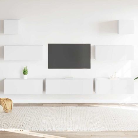 7-tlg. TV-Schrank-Set Weiß Holzwerkstoff (1/5)