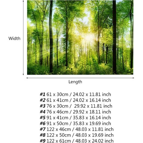 Poster adhésif effet 3D représentant une forêt, pour la décoration d'un aquarium (61 x 41 cm). (1/5)