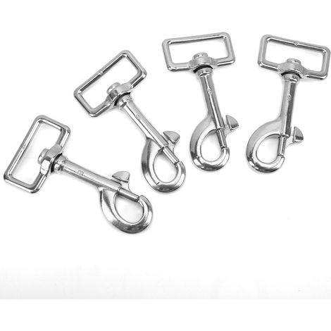 4 Pièces Mousquetons Carrés à Tête Unique pour Attache Chien, Boucles Acier Inoxydable pour Sac Randonnée et Accessoires - 105mm Résistance 180kg (1/5)