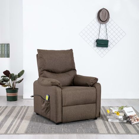 Fauteuil inclinable de massage Marron Tissu 10 (1/5)