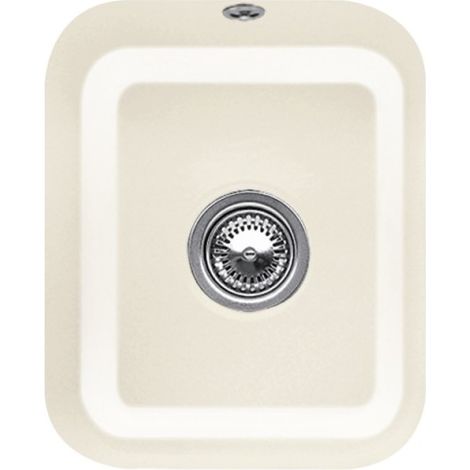 VILLEROY ET BOCH Cisterna 45 Crema CeramicPlus Fregadero de 1 seno con vaciador manual