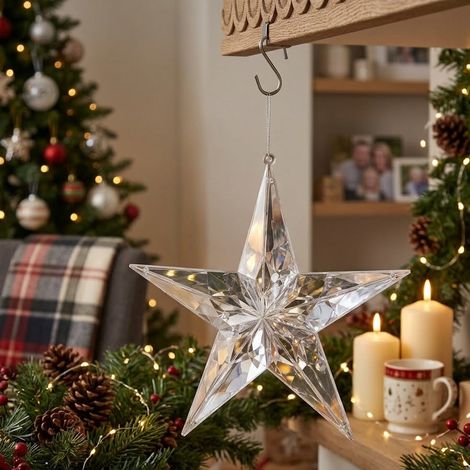 Pendaglio diamante stella per albero di Natale decorazione natalizia -h 19.5 cm (1/3)