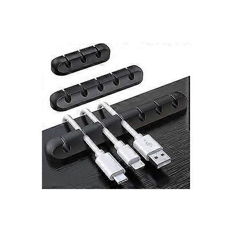 Organisateur de bureau avec clips pour câbles, lot de 3 supports de câbles, rangement de câbles, gestion des câbles, système de rangement pour câbles (1/5)
