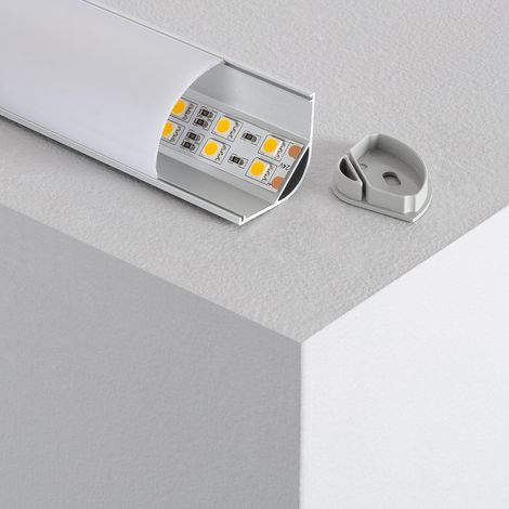 Aluminiumprofil Ecke Rund für LED Streifen bis 20 mm Aluminium 2 m Weiß transluzent (1/4)