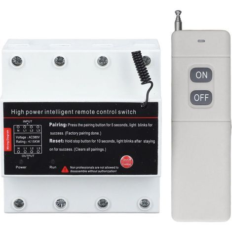 Commutateur de télécommande 3 phases, puissance intelligente longue Distance de 3KM pour moteur de pompe, porte de Garage AC380V (1/5)