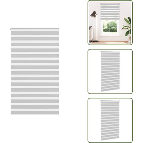 Zebrarollo Hellgrau 130x230 cm Stoffbreite 125,9 cm Polyester - Zebra-Jalousie - Zebra-Jalousien - Zebra-Rollo - Doppelrollo (1/5)