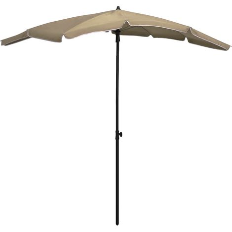 Parasol de jardin avec mât 200x130 cm taupe (1/5)