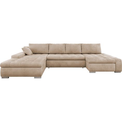 Sofá rinconero Comfivo Oliva, Clara 215.03, Función de descanso, Almacenaje, 394x213x80cm, 0